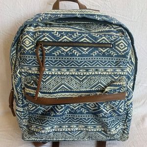 Claire's Blue & White Design Backpack